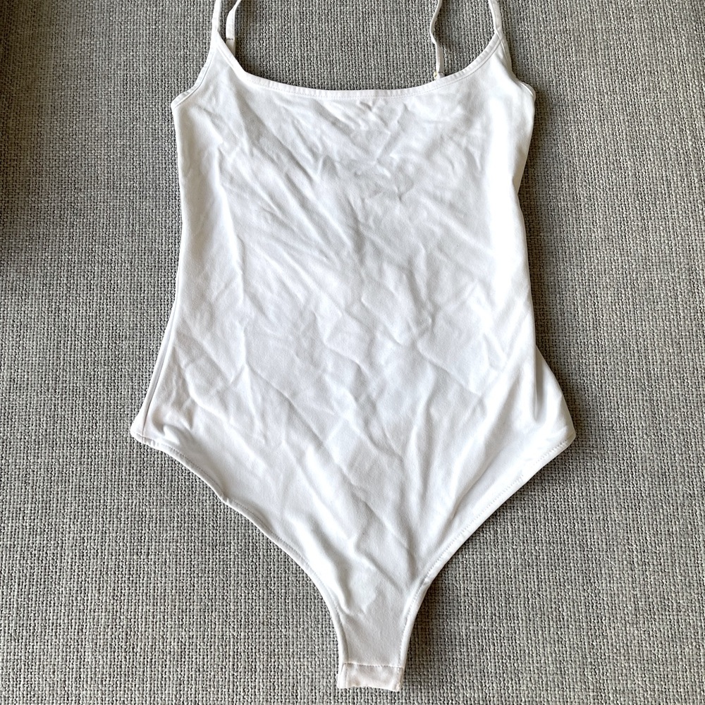 Free People criss-cross white leotard